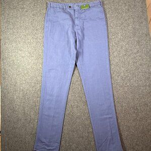 Sid Mashburn Blue Bird Trouser Pants Cotton Linen Sz 36x36 NWT Lux Summer Resort